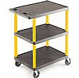 Large 3 Shelf Service Trolley With Coloured Legs