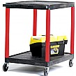 2 Shelf Service Trolleys With Coloured Legs