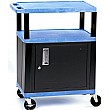 3 Shelf Trolley With Cupboard and Coloured Shelves