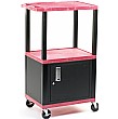 3 Shelf Trolley With Cupboard and Coloured Shelves