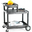 2 Shelf Service Trolley with Additional Half Shelf