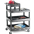 3 Shelf Service Trolley with Additional Half Shelf