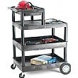 3 Shelf Service Trolley with Additional Half Shelf