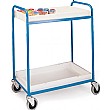 2 Shelf Plastic Tray Trolley