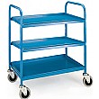 3 Shelf Blue Enamel Tray Trolley
