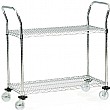 2 Shelf Chrome Plated Wire Trolleys