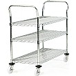 3 Shelf Chrome Plated Wire Trolleys