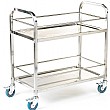 2 Shelf Stainless Steel Trolley