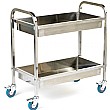 Deep Shelved Stainless Steel Tray Trolley