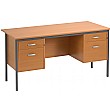 Merit H-Leg Rectangular Desks With Double Fixed Pe