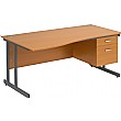 Merit Cantilever Wave Desks With Single Fixed Pede