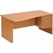 Merit Panel End Wave Desks With Single Fixed Pedes
