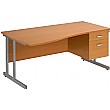 Caliber Cantilever Wave Desks With Single Fixed Pe