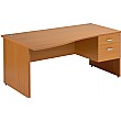 Caliber Panel End Wave Desks With Single Fixed Ped