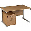 Solar Rectangular Cantilever Desks With Mobile Ped