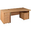 NEXT DAY Solar Wave Panel End Desks With Desk High & Mobile Pedestal