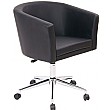 Pisco Swivel Leather Faced Tub Chair