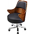 Spectrum Walnut Veneer Swivel Arm Chair