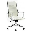 Premio White Leather Faced Manager Chair
