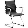 Premio Black Leather Faced Cantilever Chair