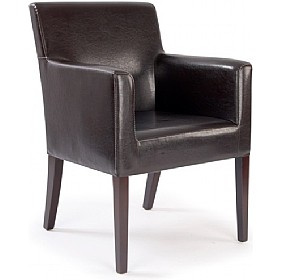 Cambridge Chocolate Leather Look Armchair
