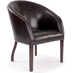 Devon Chocolate Leather Look Armchair
