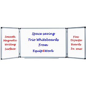 Bi-Office Trio Magnetic Space-Saver Whiteboards