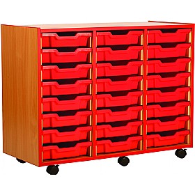 Coloured Edge 24 Tray Shallow Storage Unit