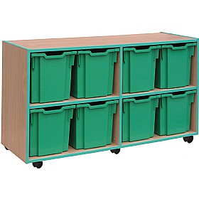 Coloured Edge 8 Tray Jumbo Storage Unit