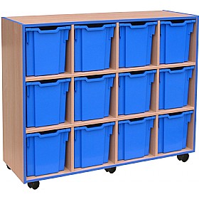 Coloured Edge 12 Tray Jumbo Storage Unit