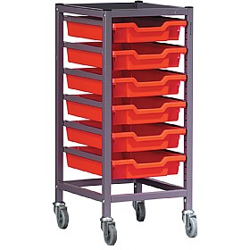 Gratnells Single Column 6 Tray Storage Trolley