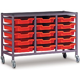 Gratnells Triple Column 15 Tray Storage Trolley
