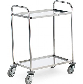 2 Shelf Stainless Steel Trolleys