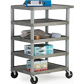 5 Shelf Grey Service Trolley