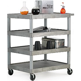 4 Shelf Grey Service Trolley