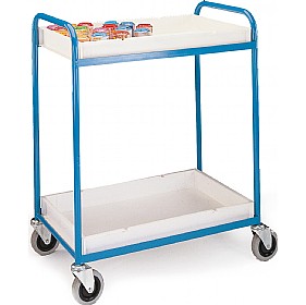 2 Shelf Plastic Tray Trolley