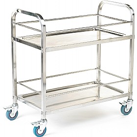 2 Shelf Stainless Steel Trolley