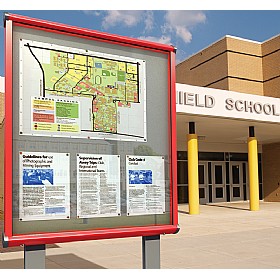 Shield Exterior Post Mounted Showcases - Cemented