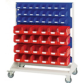 Bott Mobile Perfo Louvre Panel Rack With 96 Bins