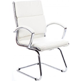 Formosa Enviro Leather Cantilever Chair White