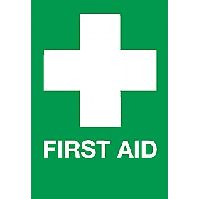 First Aid White Cross Sign