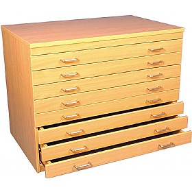 8 Drawer Beech A1 Plan Chest