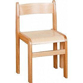 Natural Wooden Stacking Chairs (Pack of 2)