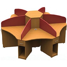 6 Person Cluster Workstations