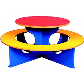Circular Rainbow Bench Table