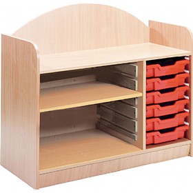 Stretton 6 Tray Triple Bay Storage Unit With Adjustable Shelf
