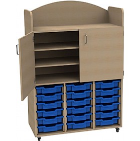 Stretton 18 Shallow Tray Triple Bay Storage Unit & Cupboard