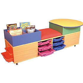 Mobile Kinder Seat, Tray & Activity Storage Unit