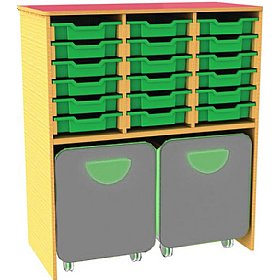 Funky 18 Tray Storage Unit With Docking Space
