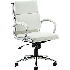 Formosa Medium Back Enviro Leather Chair White